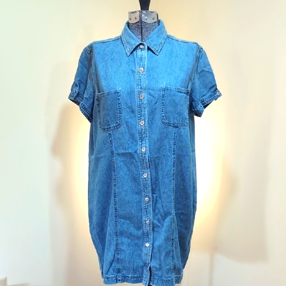Faded Glory Dresses & Skirts - Women's Faded Glory Light Blue Button-Up Dress